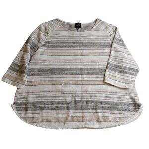 W5 Womens 3X Textured Knit Top Fringe Hem 3/4 Sleeve ‎ Boho #491C